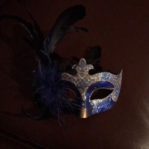 Masquerade mask blue and gold excellent condition